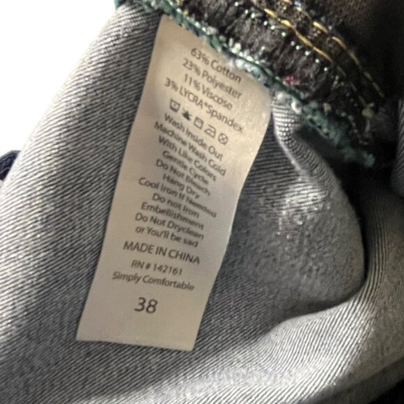 LuLaRoe‎ Magic Waist Skinny Jeans Size 38 (18/19W) Blue Tapered  Flaw - Picture 5 of 11